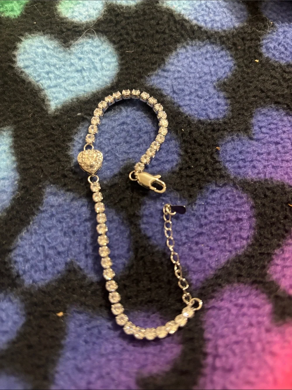Moissanite Diamond Heart Tennis Bracelet -